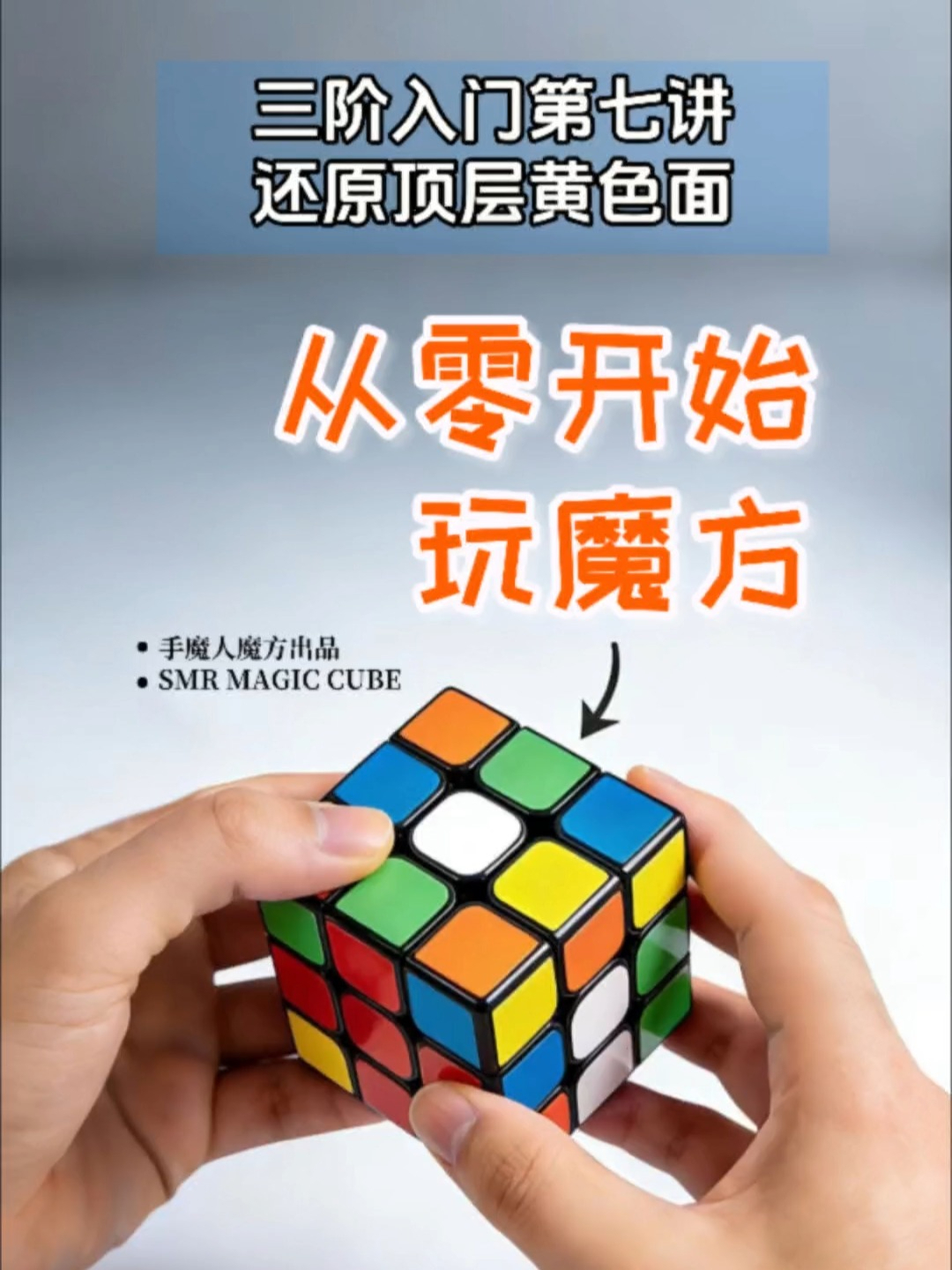 从零开始学魔方,三阶魔方入门还原法第六步,复原顶面#魔方##三阶魔方##魔方教程##三阶魔