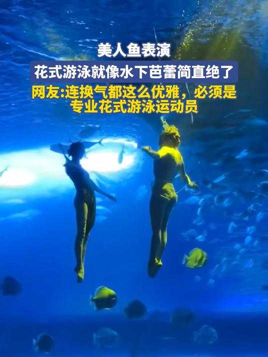 美人鱼表演,花式游泳就像水下芭蕾简直绝了