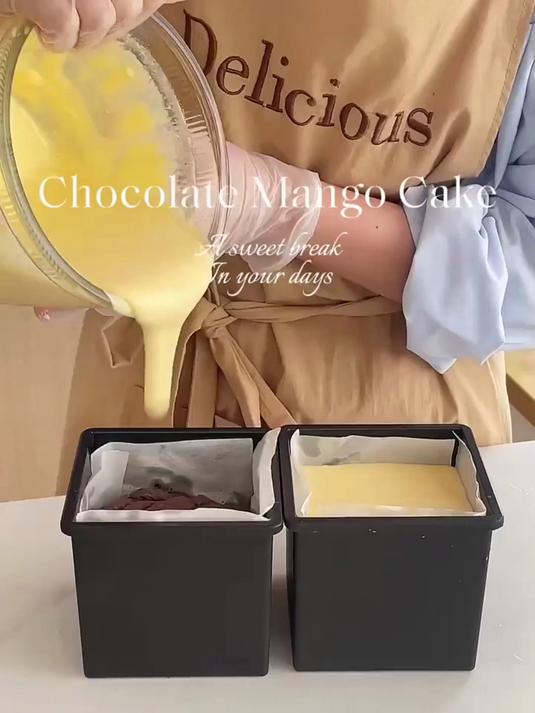 冰冰凉凉芒果巧克力蛋糕，太好吃啦！