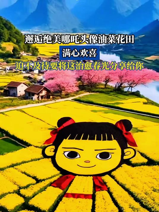 邂逅绝美哪吒头像油菜花田,迫不及待要将这治愈春光分享给你