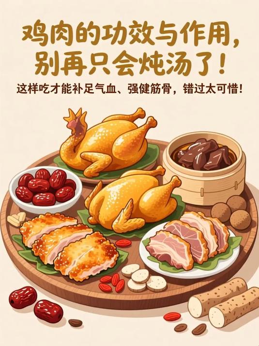 鸡肉的功效与作用,别再只会炖汤了!这样吃才能补足气血、强健筋骨,错过太可惜!#健康扬帆季#