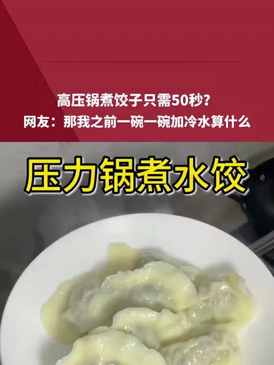 高压锅煮饺子只需50秒?网友:那我之前一碗一碗加冷水算什么