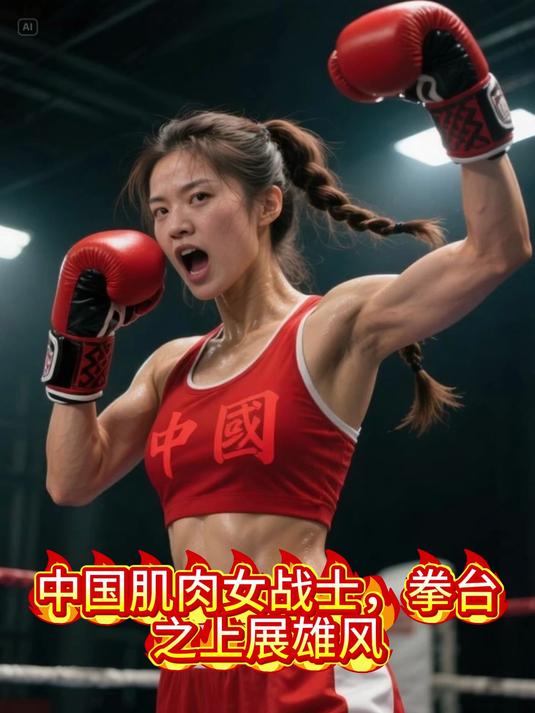 中国肌肉女战士，拳台之上展雄风