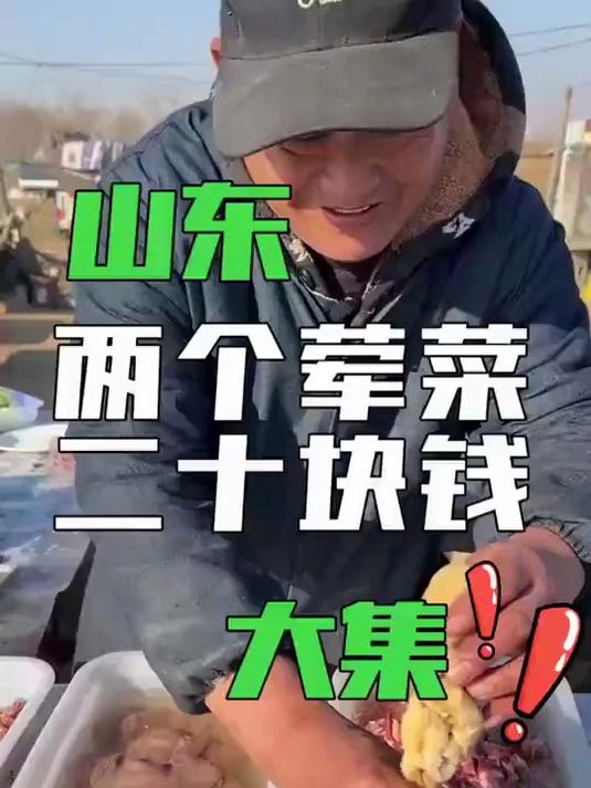 山东大集上炒菜摊两个荤菜才二十块钱