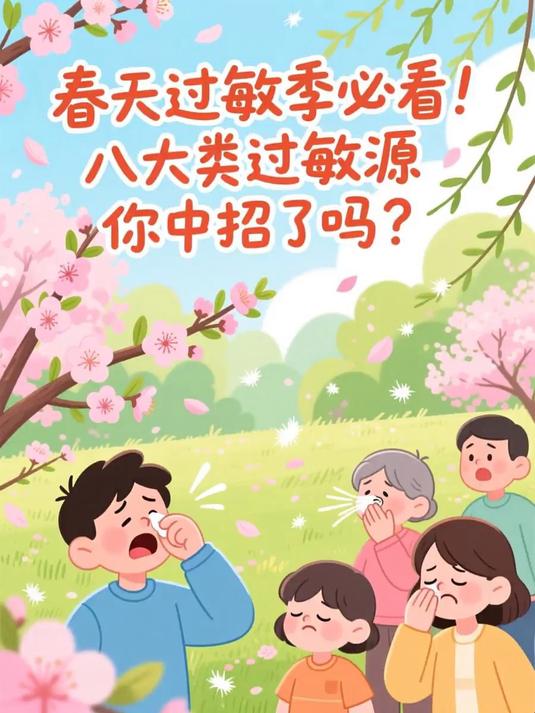 春天过敏季必看！八大类过敏源你中招了吗？#春季过敏小科普#