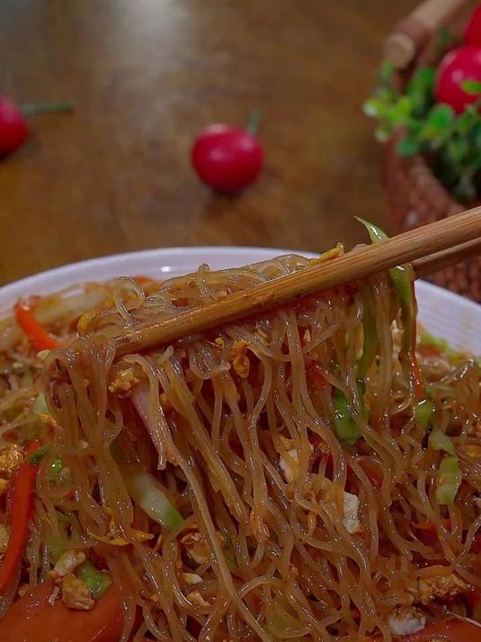 广东细米粉这样炒不粘锅不起坨