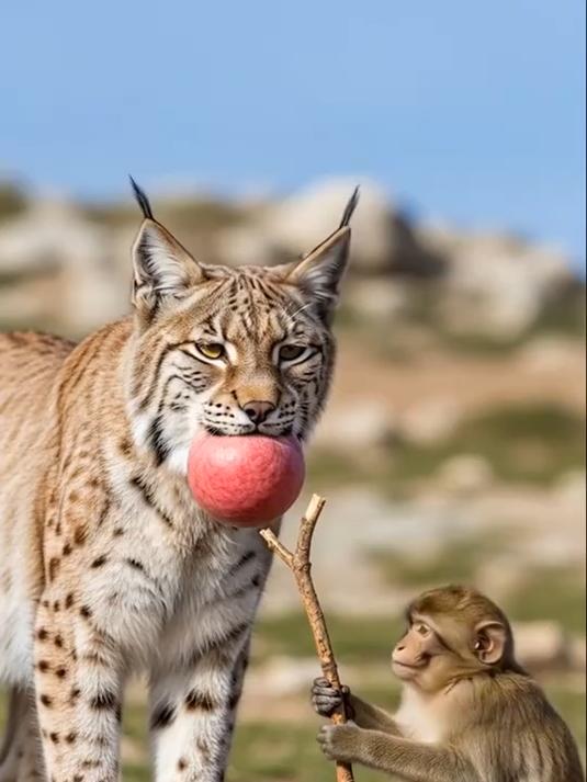 猞猁叼苹果,猴子戳破它!牦牛脸上“肉瘤”,掏竟出这?