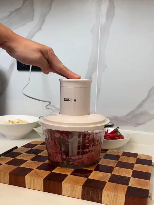 苏泊尔(SUPOR)绞肉机家用 电动多功能不锈钢悬浮刀料理搅拌机2