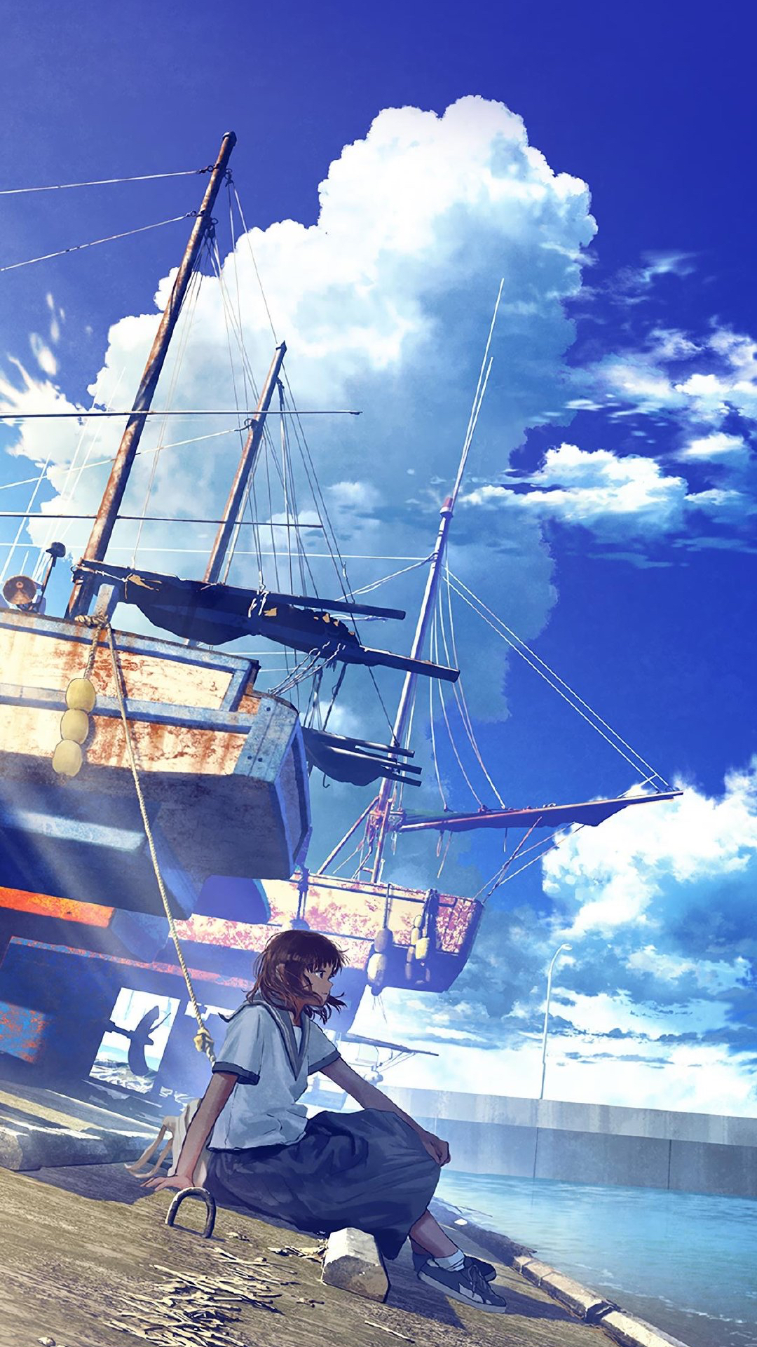 蓝色系唯美动漫手机壁纸