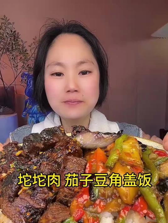 软烂坨坨肉鲜嫩茄子豆角灵魂浇头盖饭香迷糊了