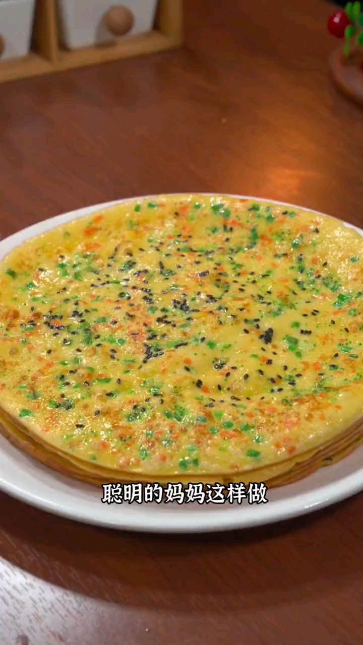 早上不知道给孩子吃什么,试试这个牛奶蔬菜鸡蛋饼好吃