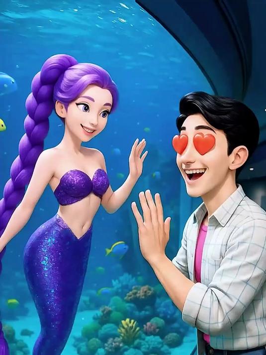 穿上美人鱼衣服的男子