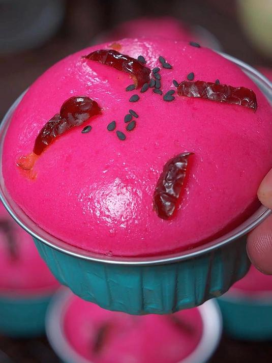 1月15日火龙果山药蒸发糕