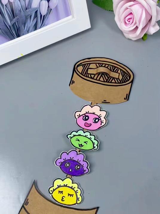 超火的幼儿园冬至创意手工,蒸屉饺子#创意手工 #幼儿园手工 #冬至吃饺子 #亲子手工 #手