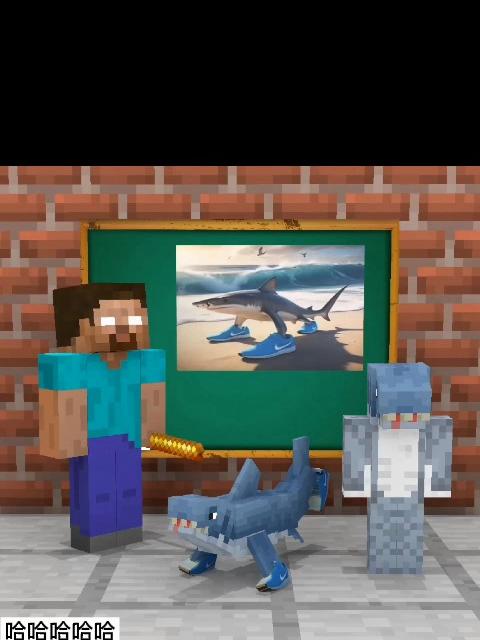 摔倒指着的鲨鱼图片