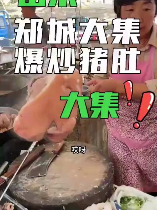 郑城大集猪肉汤摊大婶说猪身上最好吃的是猪肚