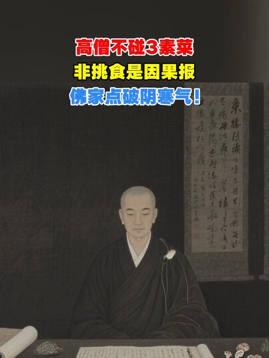 高僧不碰3素菜，非挑食是因果报，佛家点破阴寒气！