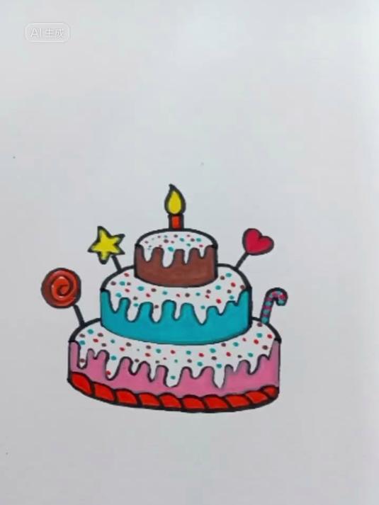 看起来很复杂的蛋糕这样画非常简单