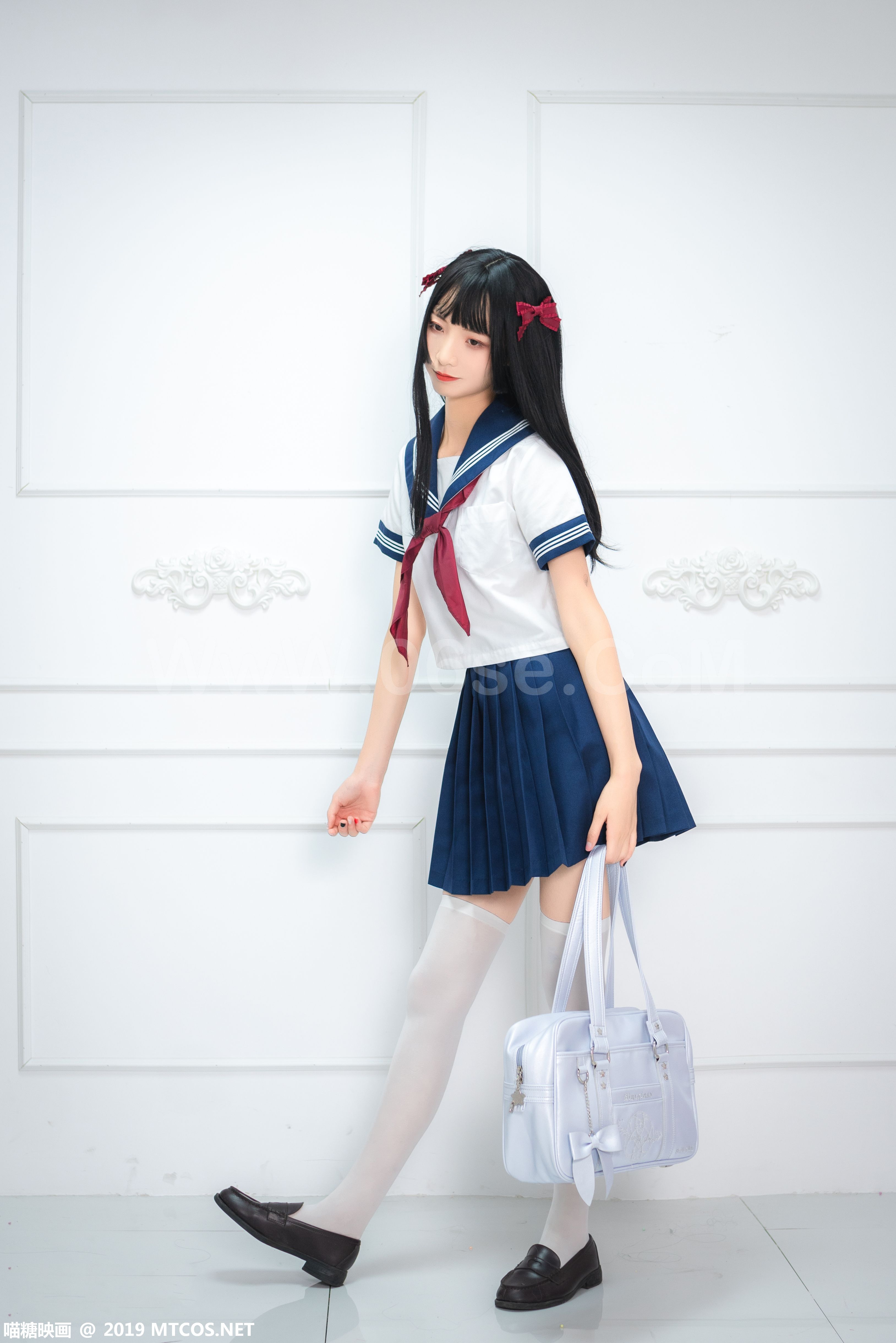 图片[8]-[MTCos] 喵糖映画 Vol.012 蓝白水手服-六色网