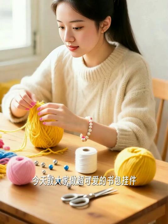 手工做小挂件，挂在书包超好看