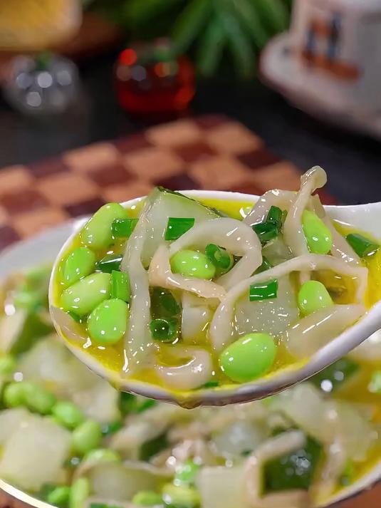好吃的冬瓜炒毛豆榨菜