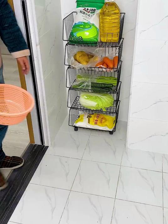 菜篮子厨房置物架,稳固不晃,家用果蔬收纳好搭档