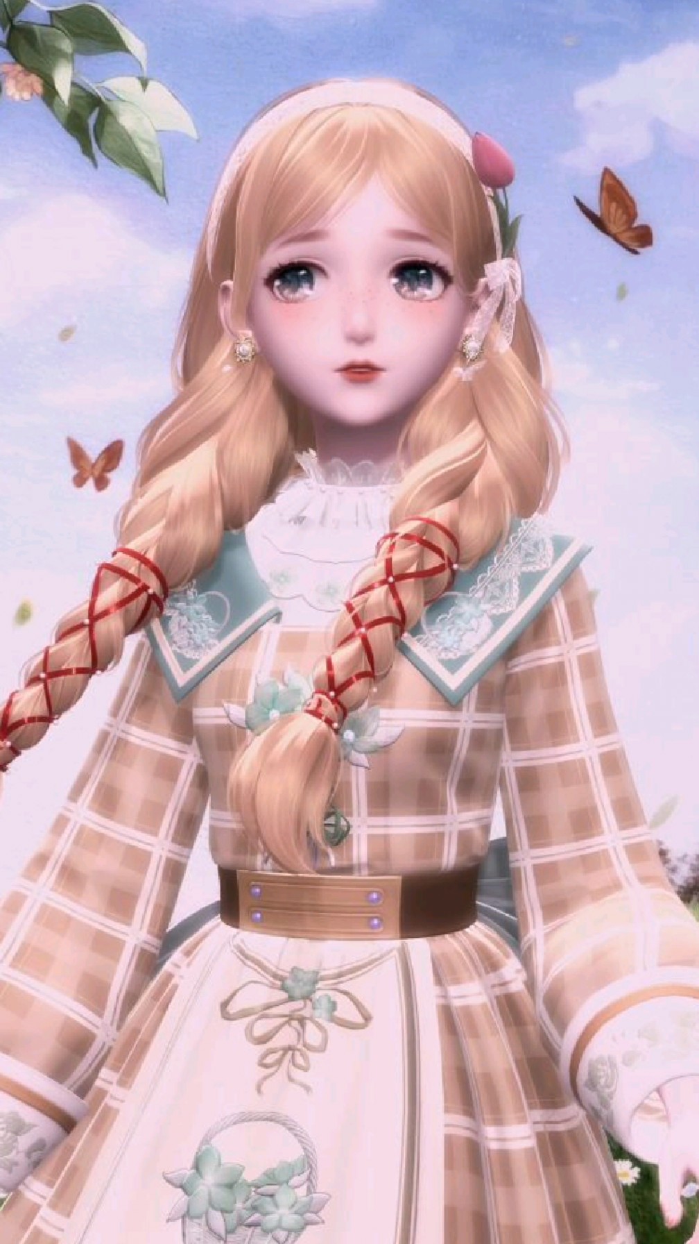 油画中的少女
