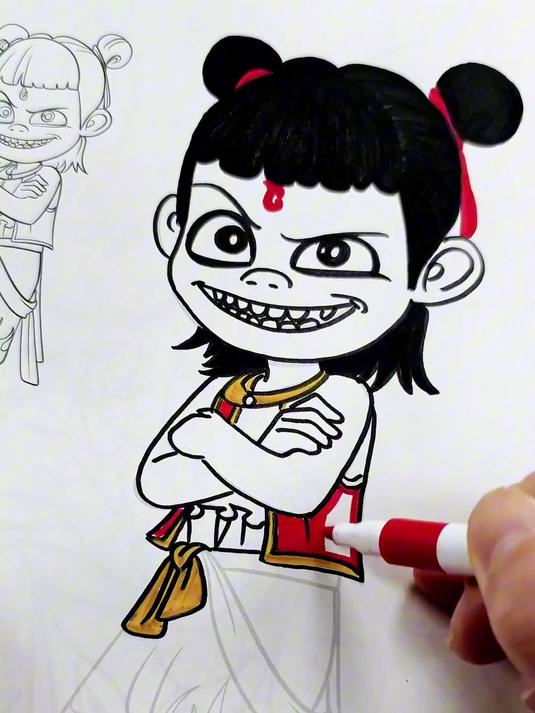 小学生必备!哪吒敖丙涂色本