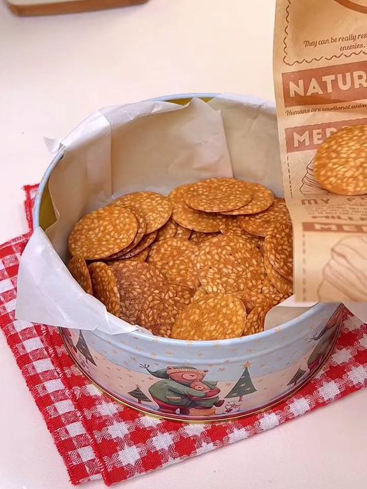 只需要3种食材做超简单的芝麻薄脆小饼干