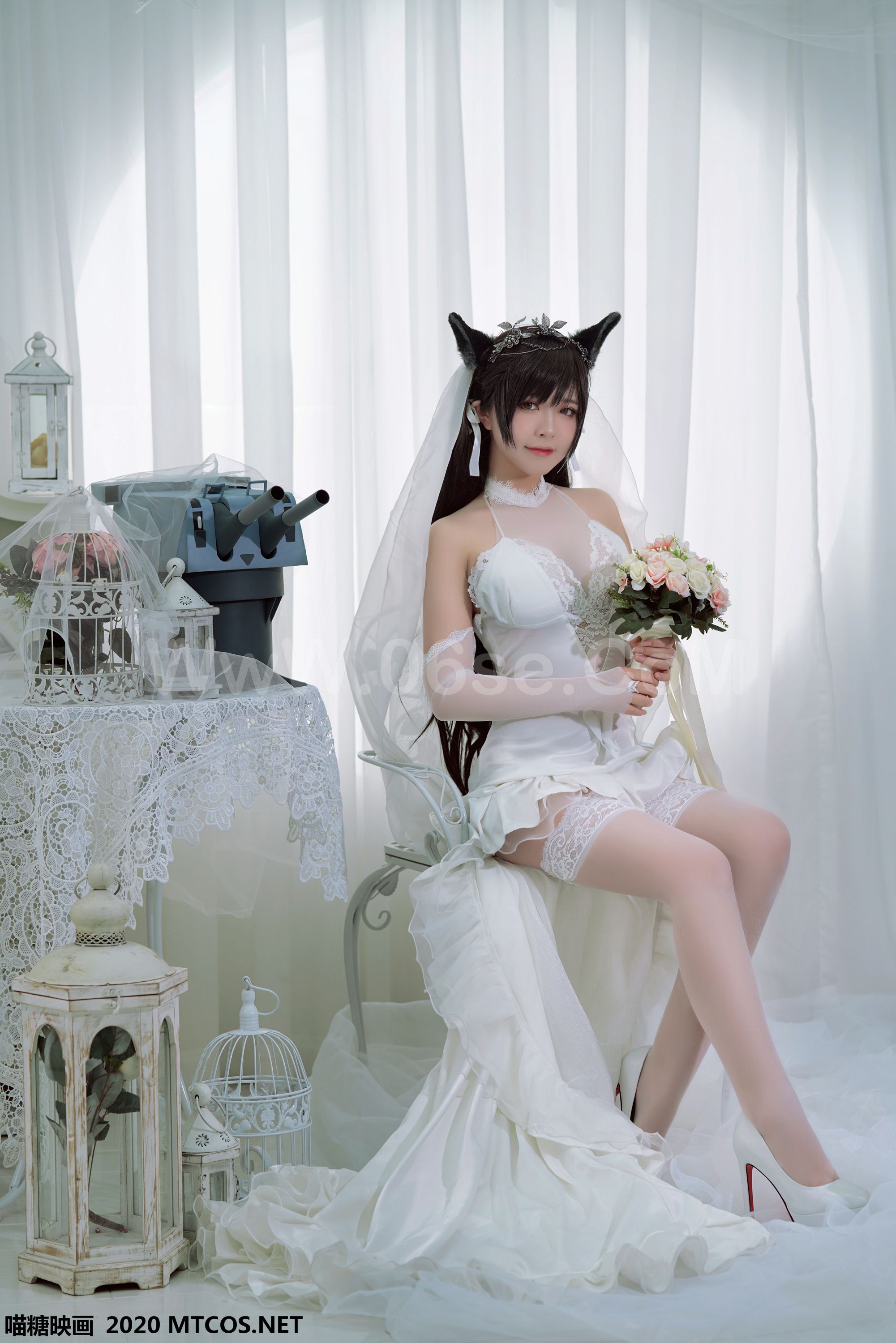 图片[15]-[MTCos] 喵糖映画 Vol.115 半半子 婚纱爱宕-六色网