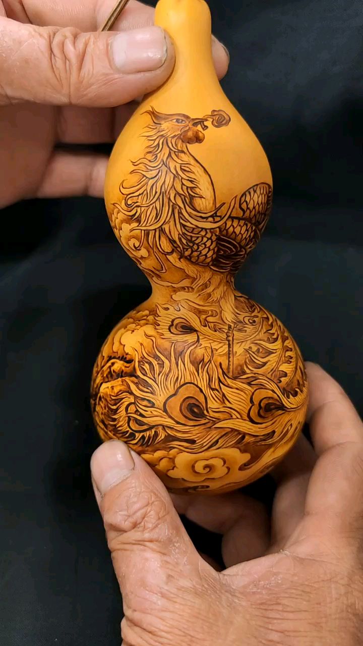 葫芦烙画凤凰