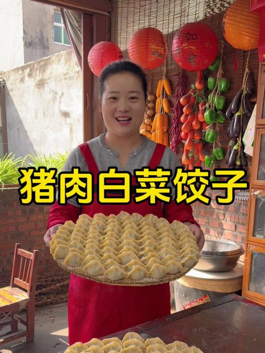 朵朵今天做的白菜猪肉馅饺子，鲜嫩多汁，做法简单又好吃