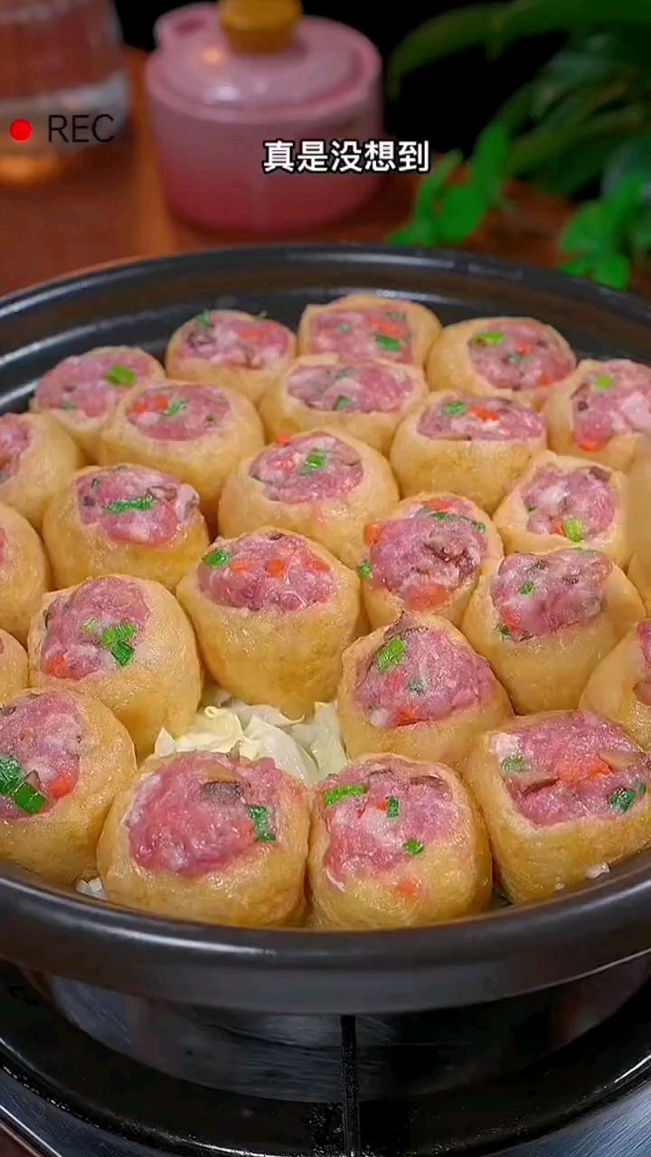 豆腐泡酿肉的做法