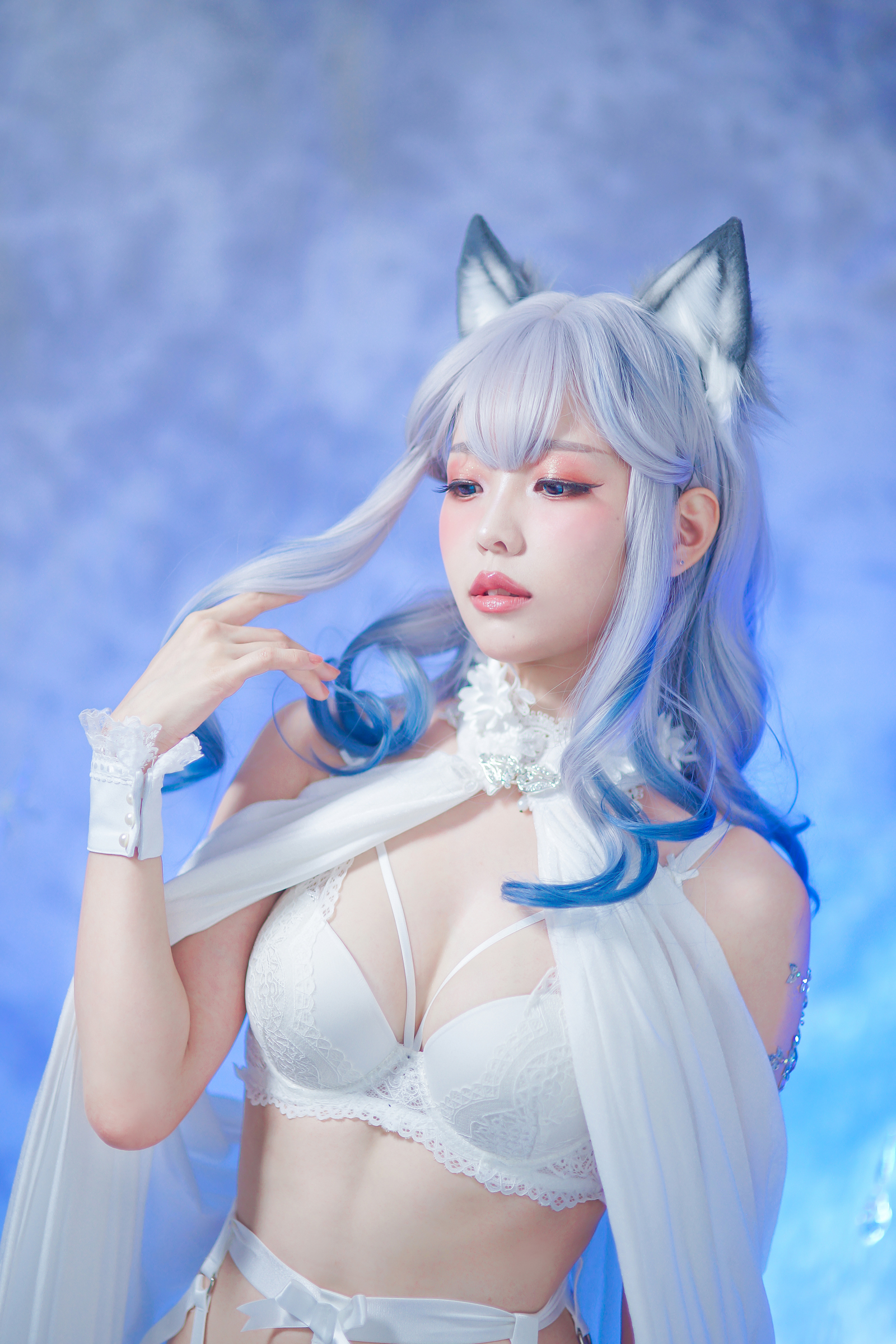 图片[2]-Ely_eee(ElyEE子) NO.043 — 猫耳白丝带[48P+6V166M]-六色网