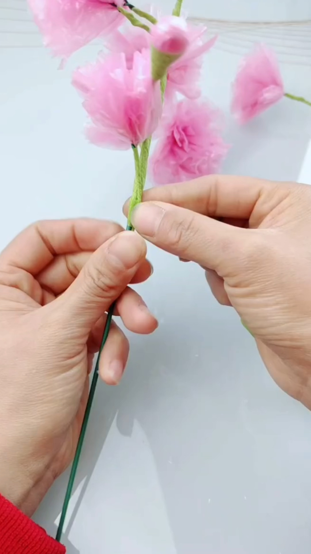 垃圾袋轻松做花#创意手工#废物利用#垃圾袋也可以变废为宝啦