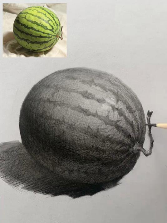 画一个大西瓜 西瓜绘画教程分享