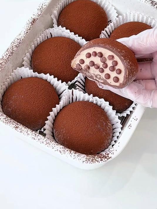 巧克力乳酪奶油雪媚娘 免烤箱 口感浓郁