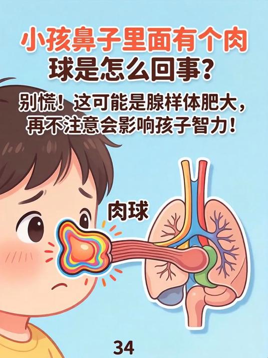 小孩鼻子里面有个肉球是怎么回事？别慌！这可能是腺样体肥大，再不注意会影响孩子智力！