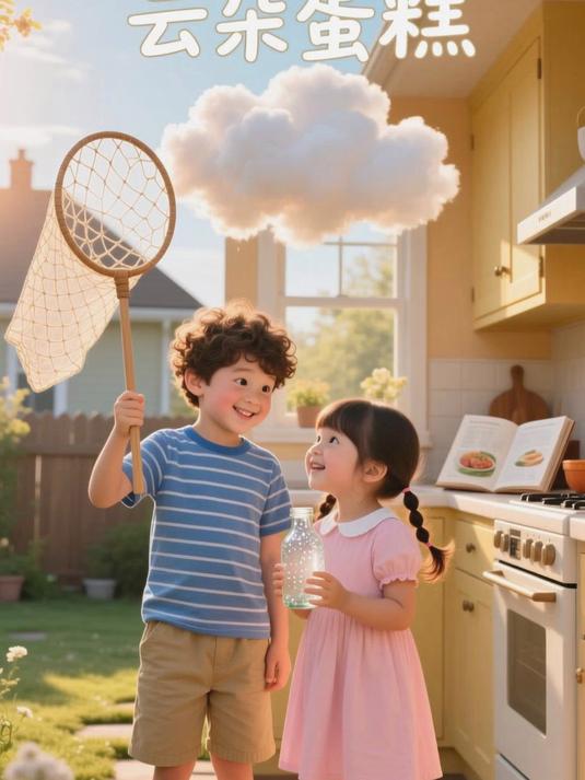 云彩面包:爸爸的生日,云朵面包做蛋糕