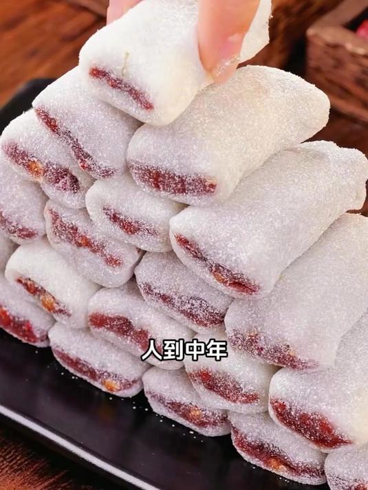 冰皮红枣红豆糕解馋冰皮糯米糕糍粑糕流心中式糕点食品