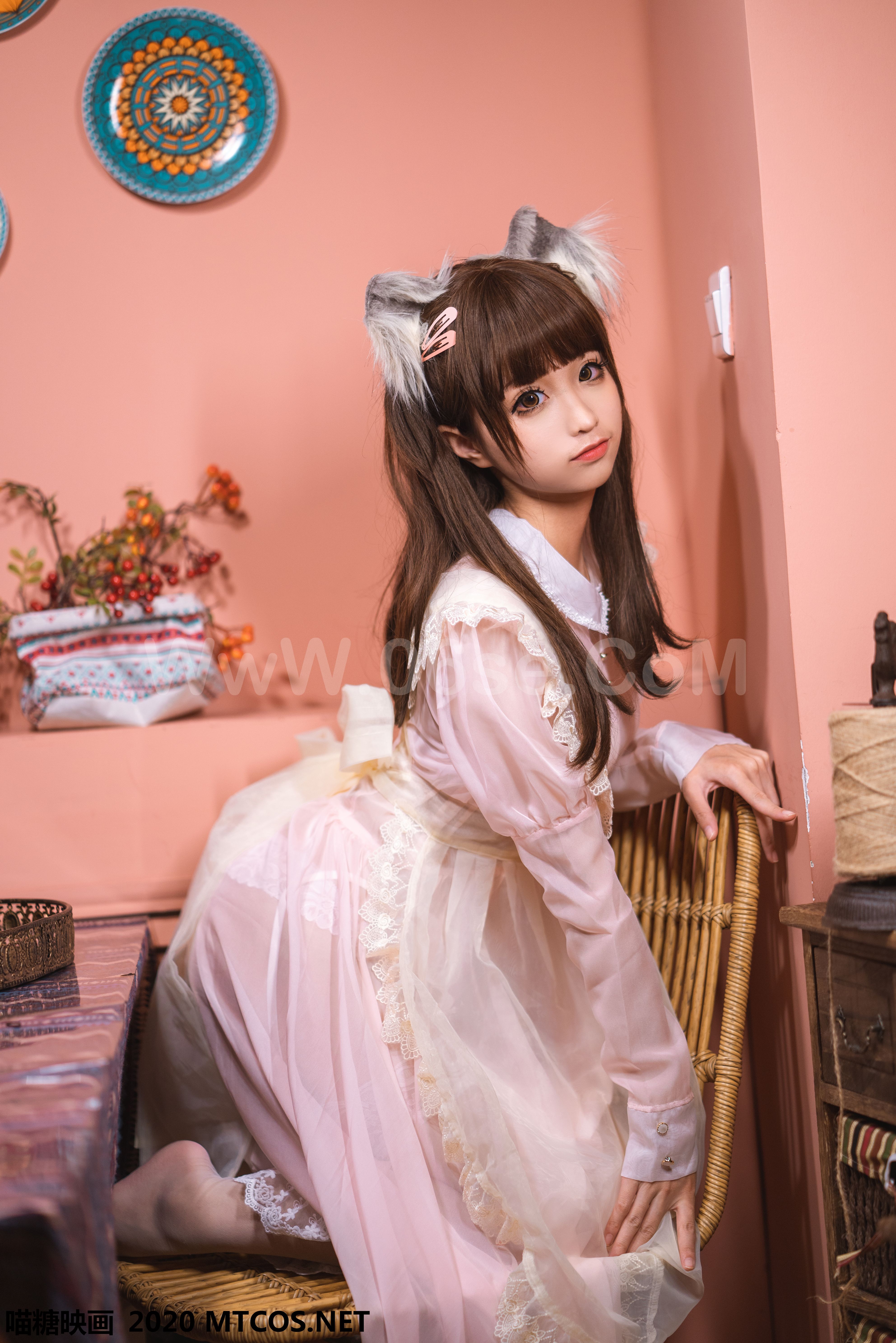 图片[13]-[MTCos] 喵糖映画 Vol.119 蠢沫沫 粉色猫耳女仆-六色网