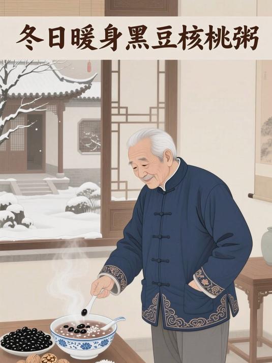 冬季补肾,黑豆核桃粥强体质
