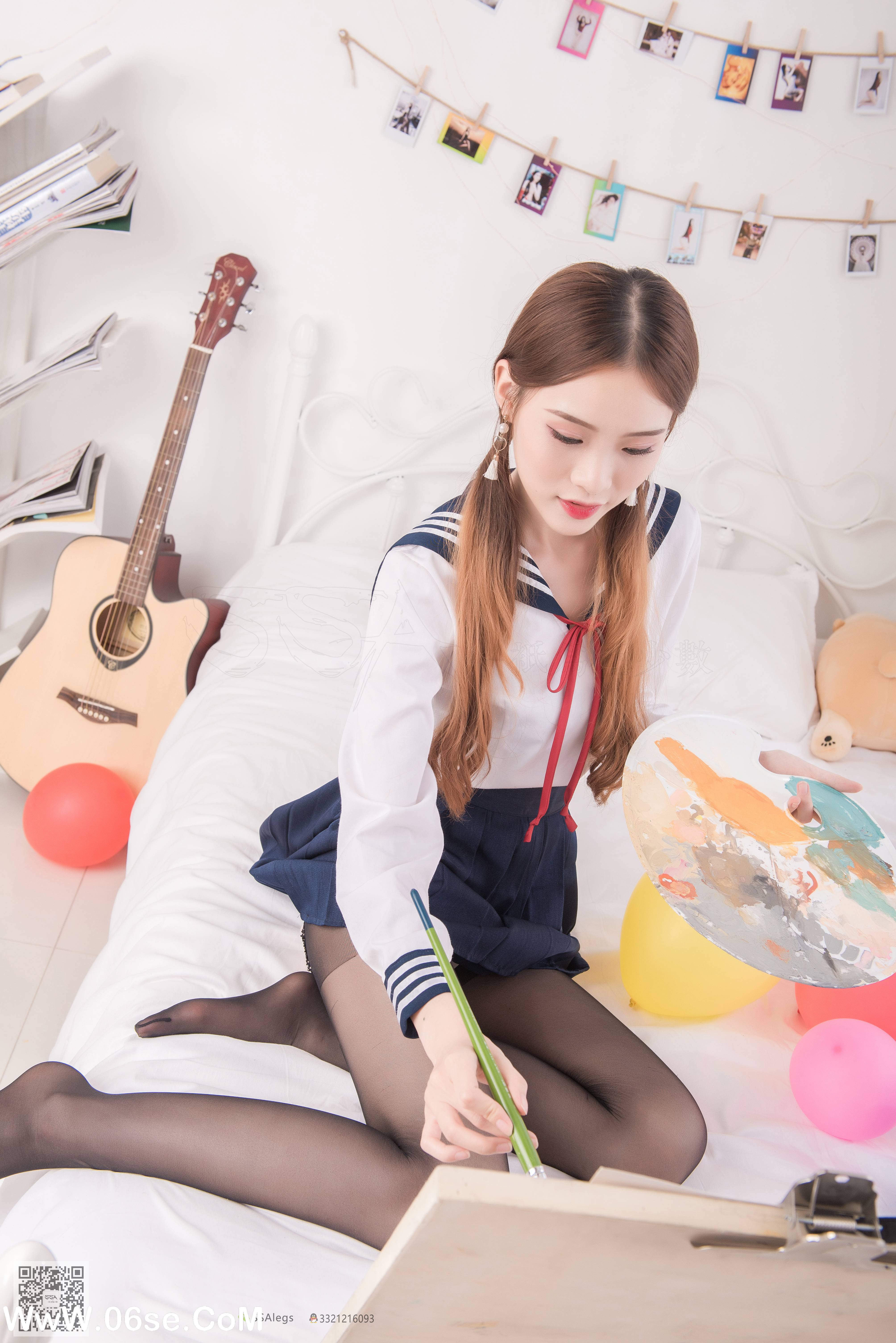 图片[51]-[SSA丝社] NO.023 琪琪 笑容治愈女神琪琪的黑色开档丝袜[99P1.02G]-六色网