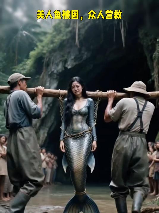 美人鱼被抬进洞穴，神秘面纱下的奇幻之旅即将展开