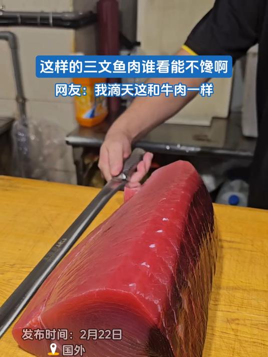这样的三文鱼肉谁看能不馋啊