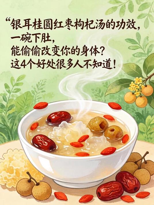 银耳桂圆红枣枸杞汤的功效，一碗下肚竟能偷偷改变你的身体？这4个好处很多人不知道！