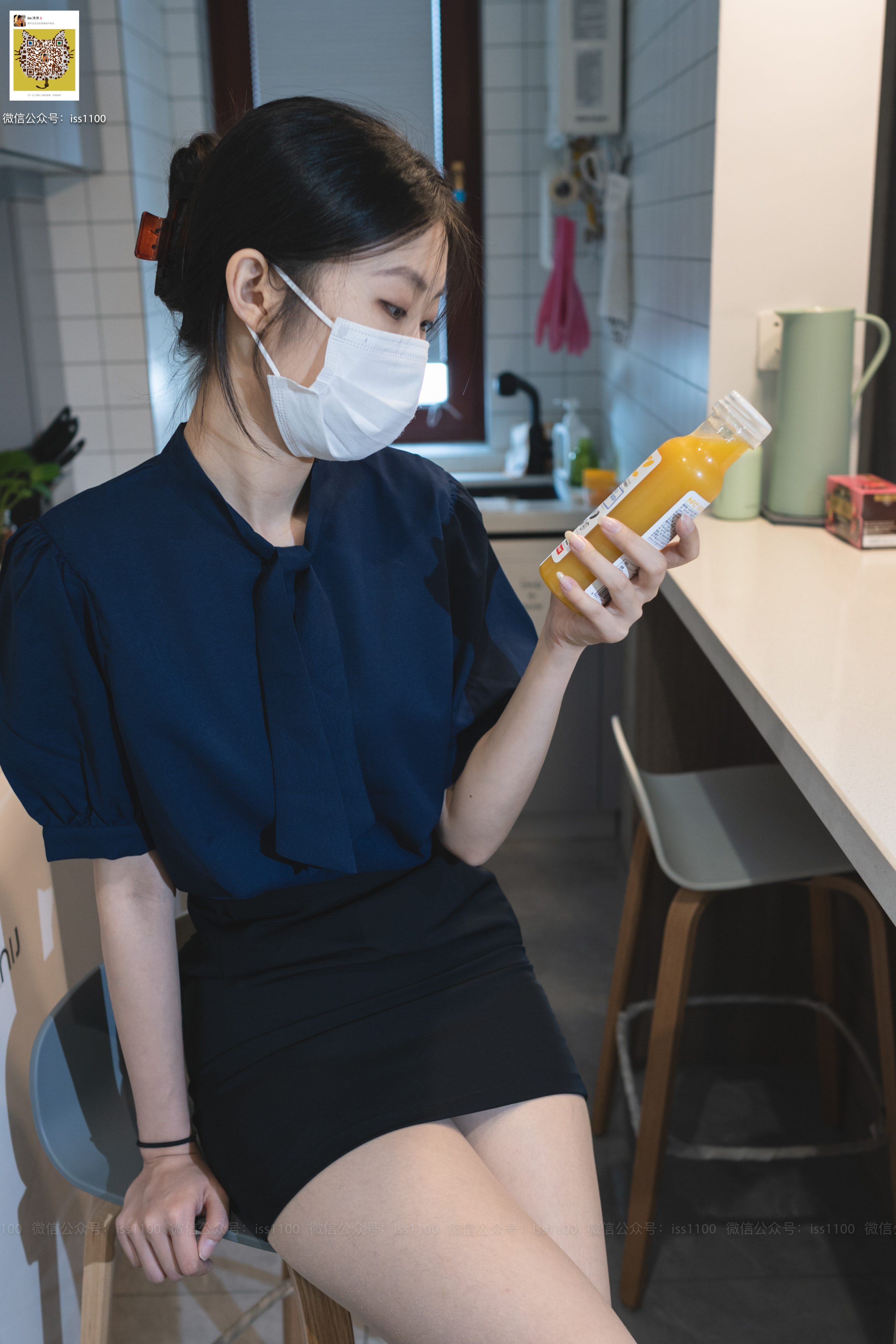 ISS公众号系列 – 美晗 蓝色衬衫[101P+1V599M]-六色网