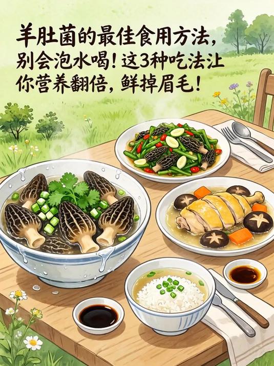 羊肚菌的最佳食用方法,别只会泡水喝!这3种吃法让你营养翻倍,鲜掉眉毛!