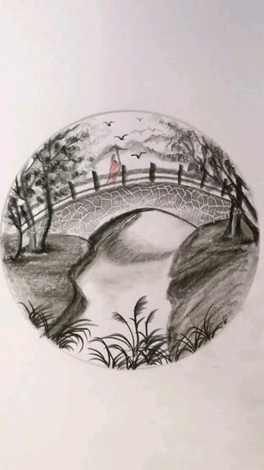 素描简笔画:教大家画简单的风景画