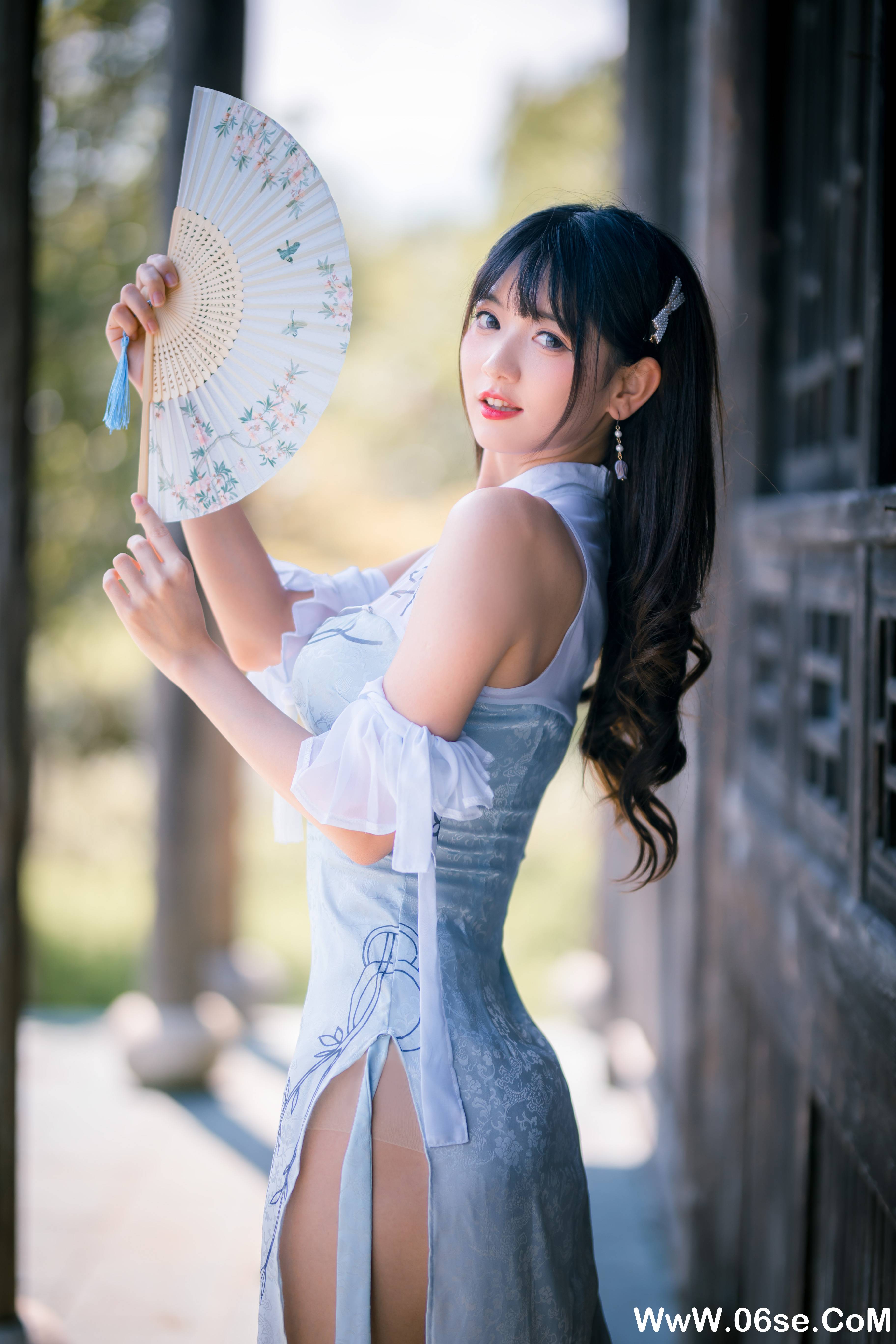 图片[18]-陆卿卿kyokyo NO.009 — 蓝色旗袍 [24P103M]-六色网